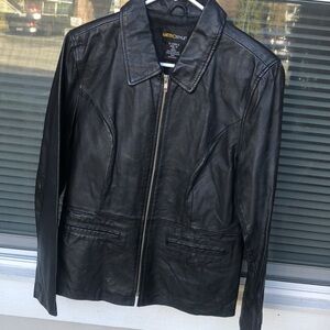 Metrostyle Black Genuine Leather Jacket